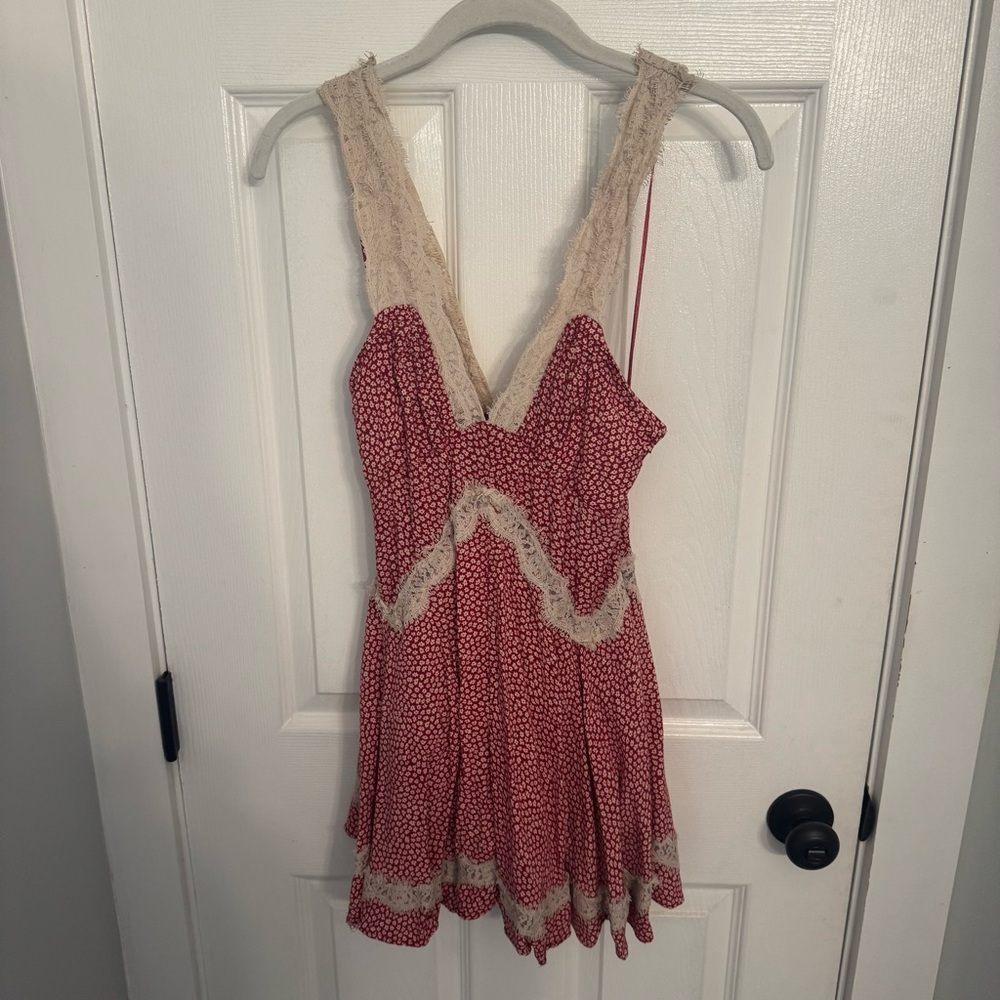 Urban Outfitters Red and Cream Mini Dress